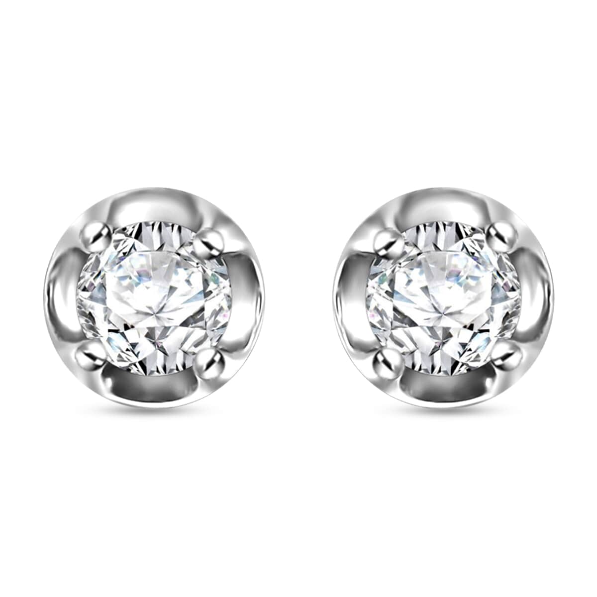 Luxuriant Lab Grown Diamond 0.20 ctw Stud Earrings in Platinum Over Sterling Silver  image number 0