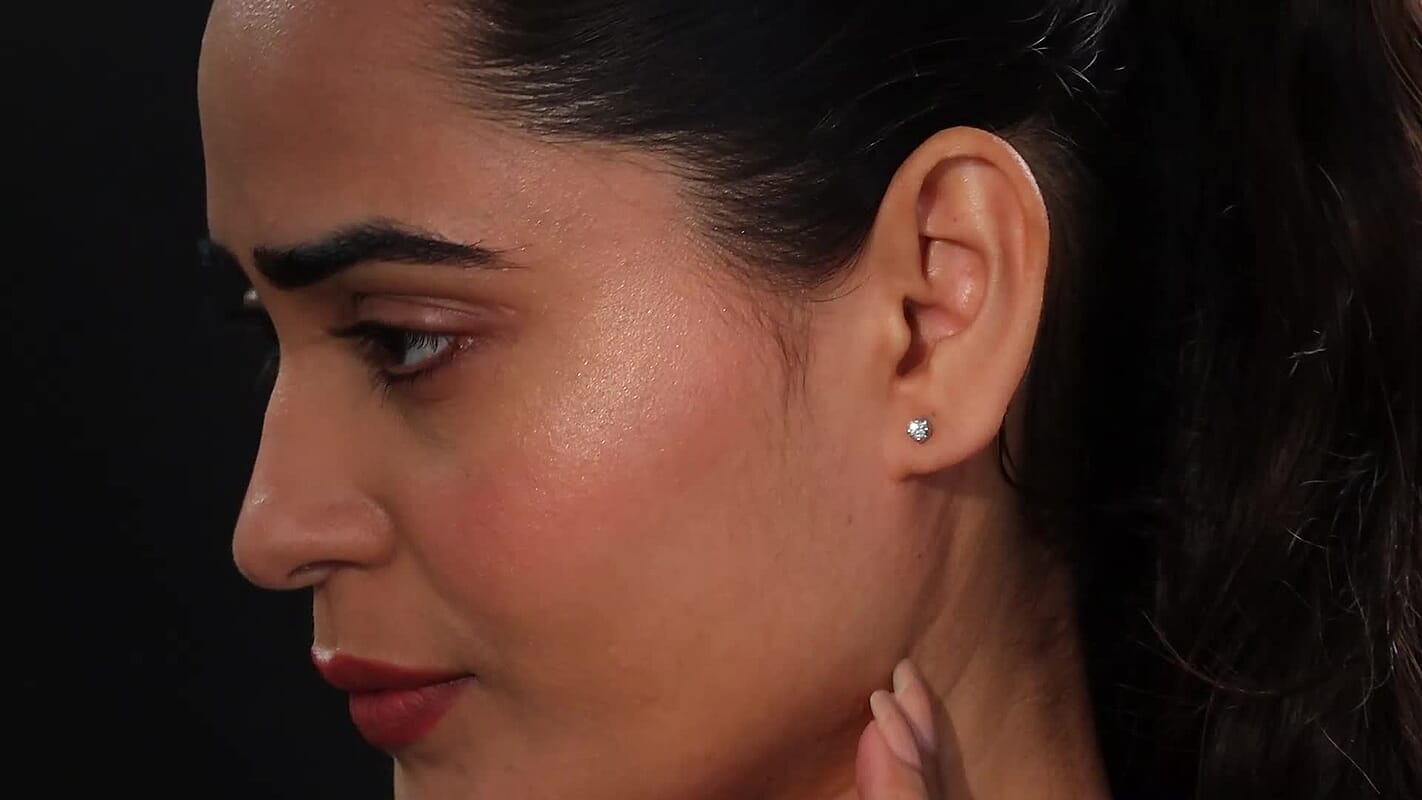 Luxuriant Lab Grown Diamond E-F VS 0.50 ctw Solitaire Stud Earrings in 18K Vermeil Rose Gold Over Sterling Silver