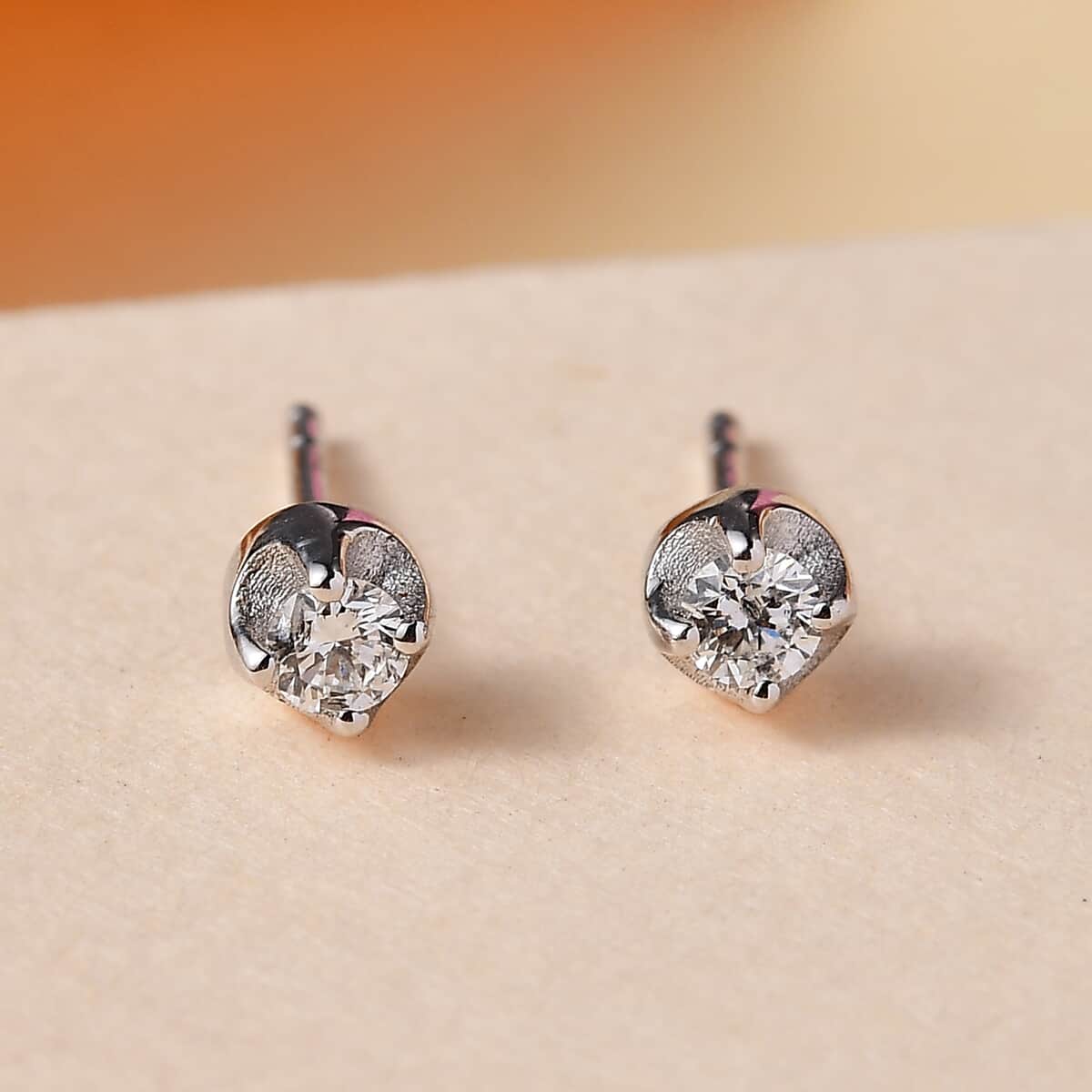 Luxuriant Lab Grown Diamond 0.20 ctw Stud Earrings in Platinum Over Sterling Silver  image number 1