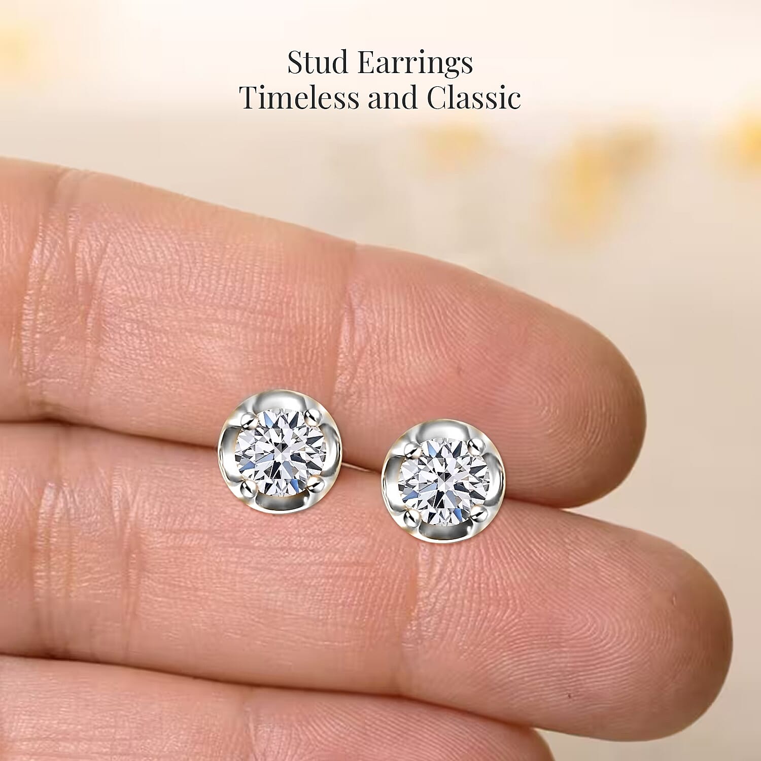 D'Joy Lab Grown Diamond I2 0.20 ctw Solitaire Stud Earrings in Rhodium Over Sterling Silver