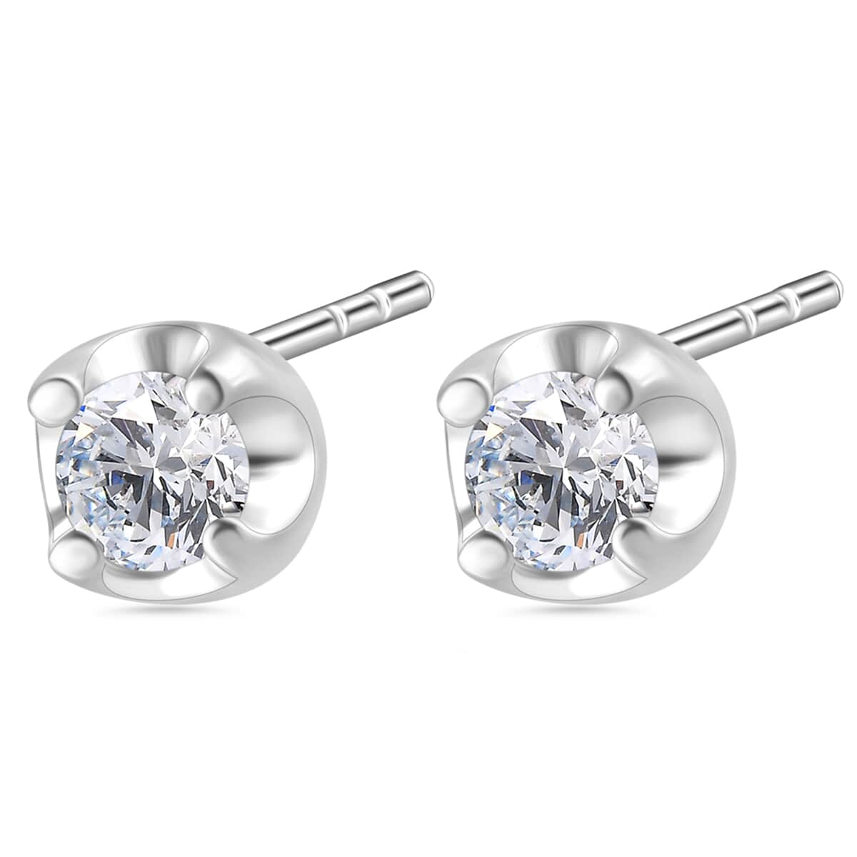 Luxuriant Lab Grown Diamond 0.20 ctw Stud Earrings in Platinum Over Sterling Silver  image number 4