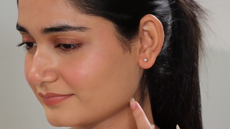 Luxuriant Lab Grown Diamond Stud Earrings in 18K YG Over Sterling Silver 0.20 ctw