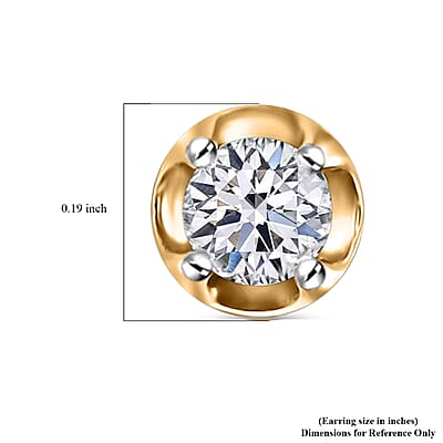 Luxuriant Lab Grown Diamond 0.20 ctw Stud Earrings in 18K Yellow Gold Over Sterling Silver 
