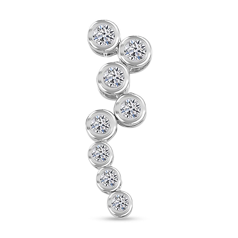 Luxuriant Lab Grown Diamond 0.25 ctw Pendant without Chain in Rhodium Over Sterling Silver