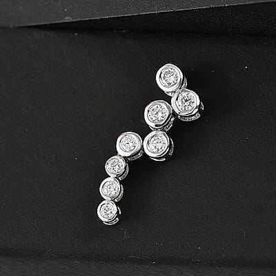 Luxuriant Lab Grown Diamond 0.25 ctw Pendant without Chain in Rhodium Over Sterling Silver