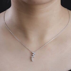 Luxuriant Lab Grown Diamond 0.25 ctw Pendant without Chain in Rhodium Over Sterling Silver