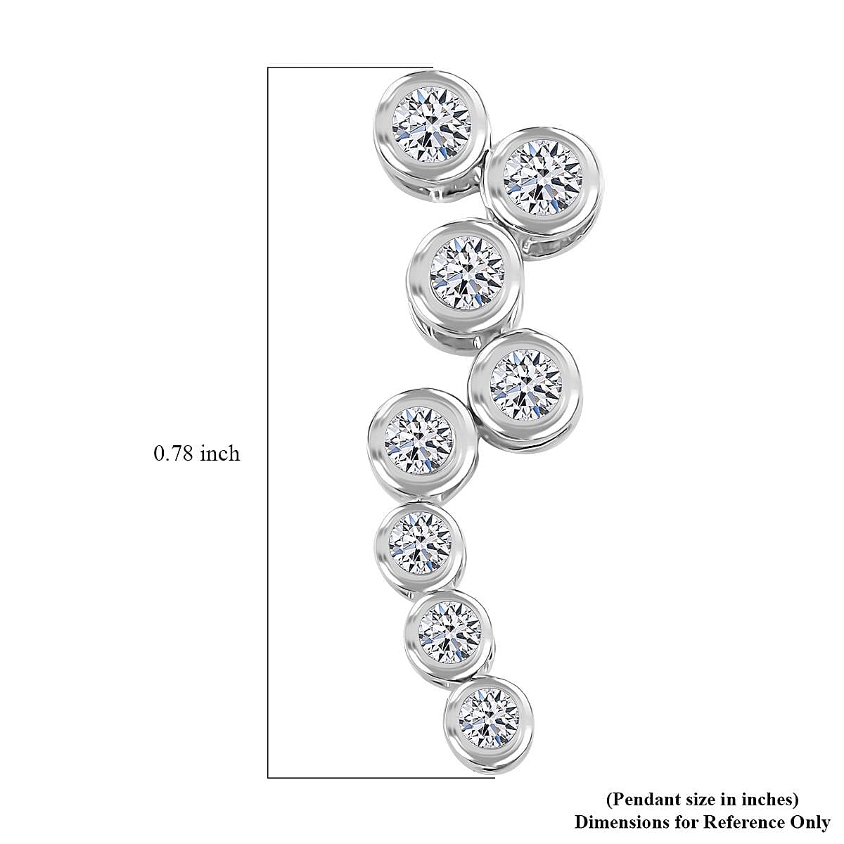 Luxuriant Lab Grown Diamond 0.25 ctw Pendant without Chain in Rhodium Over Sterling Silver