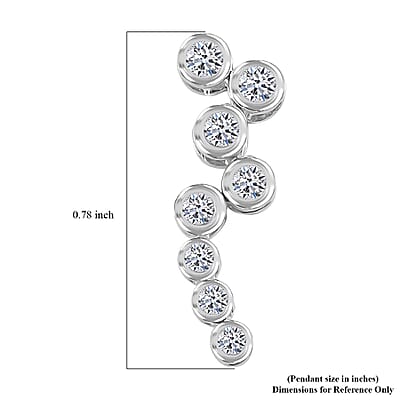 Luxuriant Lab Grown Diamond 0.25 ctw Pendant without Chain in Rhodium Over Sterling Silver