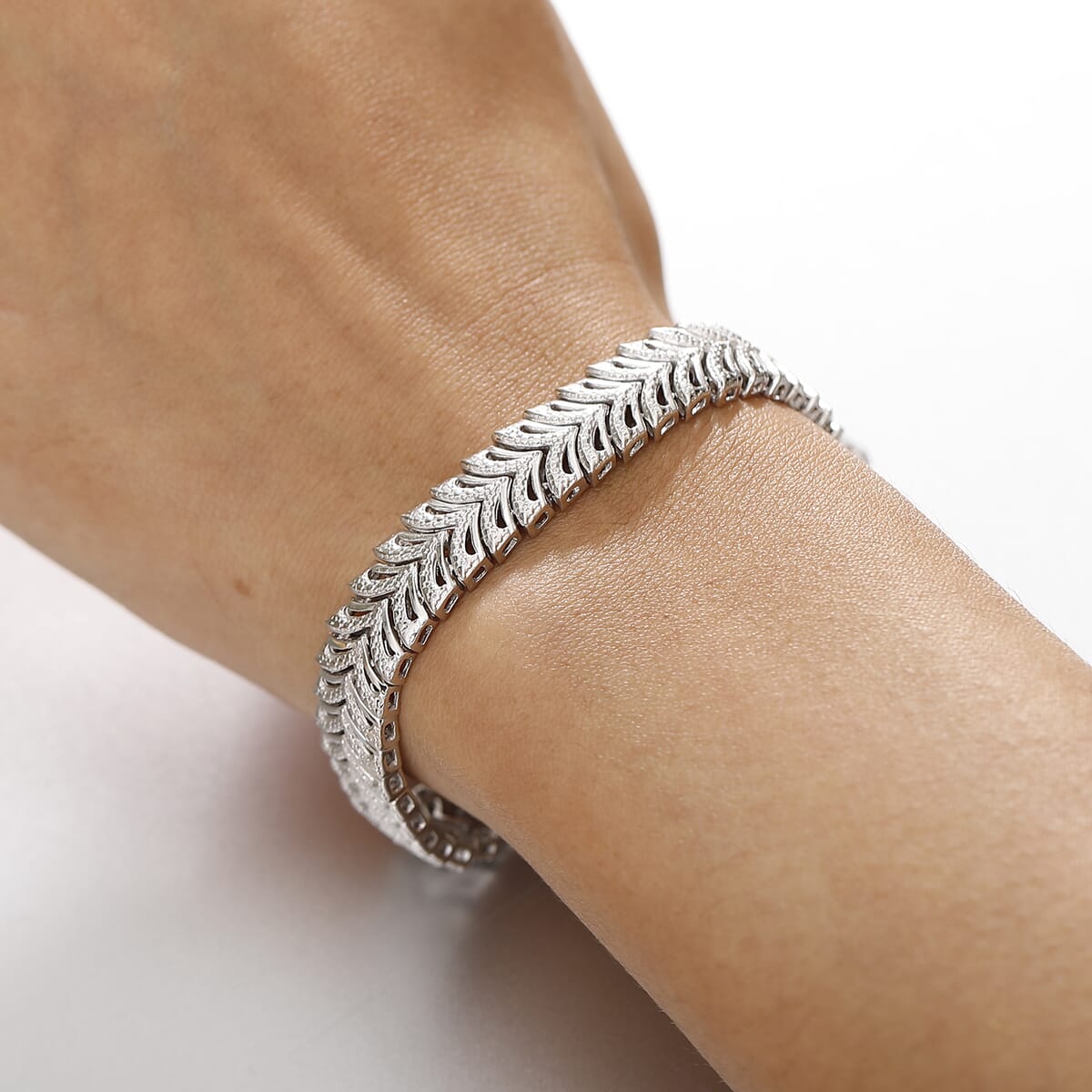Karis Diamond Accent Bracelet in Platinum Bond (7.25 In) image number 2