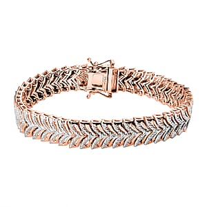 Karis Diamond Accent Bracelet in 18K RG Plated (7.25 In)