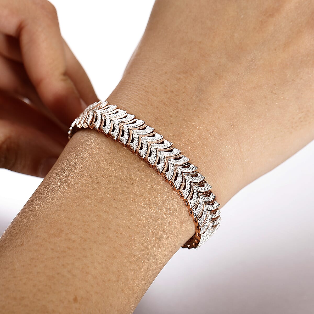 Karis Diamond Accent Bracelet in 18K RG Plated (7.25 In) image number 2