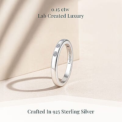Luxuriant Lab Grown Diamond G-H SI 0.15 ctw Ring in Rhodium Over Sterling Silver (Size 10.0)