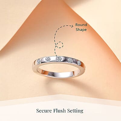 Luxuriant Lab Grown Diamond G-H SI 0.15 ctw Ring in Rhodium Over Sterling Silver (Size 10.0)