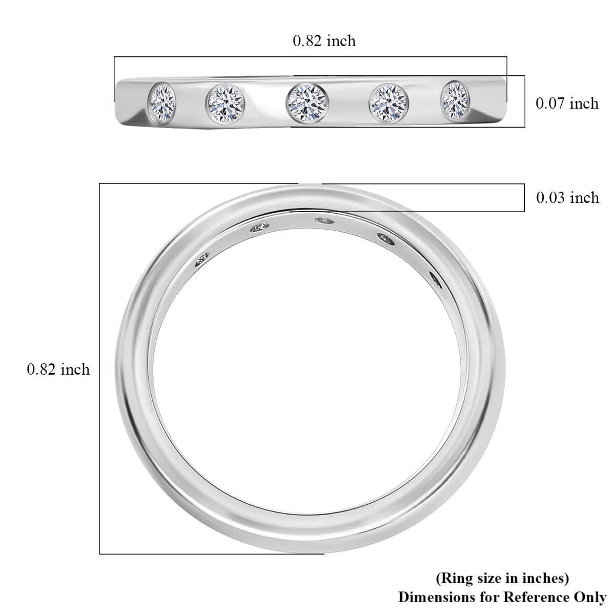 Luxuriant Lab Grown Diamond G-H SI 0.15 ctw Ring in Rhodium Over Sterling Silver (Size 10.0) image number 5