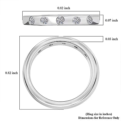 Luxuriant Lab Grown Diamond G-H SI 0.15 ctw Ring in Rhodium Over Sterling Silver (Size 10.0)