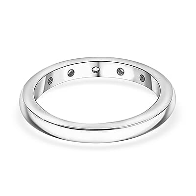 Luxuriant Lab Grown Diamond G-H SI 0.15 ctw Ring in Rhodium Over Sterling Silver (Size 10.0)
