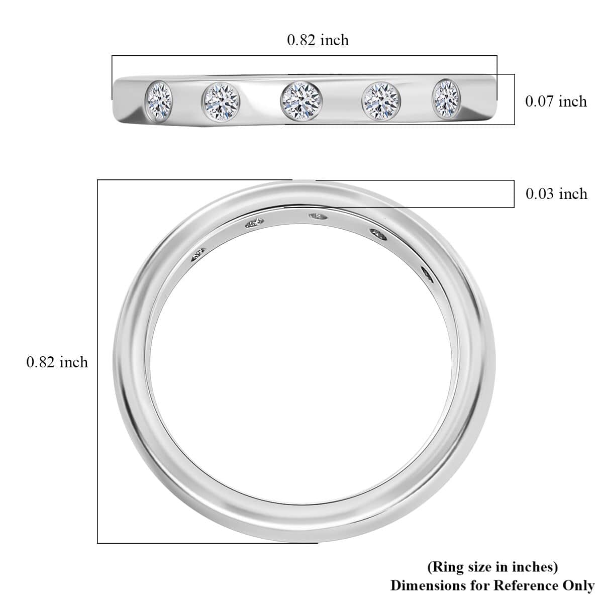 Luxuriant Lab Grown Diamond G-H SI 0.15 ctw Ring in Rhodium Over Sterling Silver (Size 5.0) image number 5