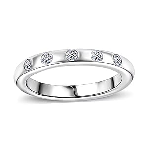 Luxuriant Lab Grown Diamond G-H SI 0.15 ctw Ring in Rhodium Over Sterling Silver (Size 6.0)