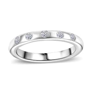 Luxuriant Lab Grown Diamond G-H SI 0.15 ctw Ring in Rhodium Over Sterling Silver (Size 7.0)