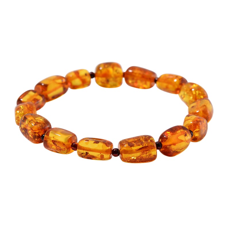 Baltic Amber Nugget Stretch Bracelet