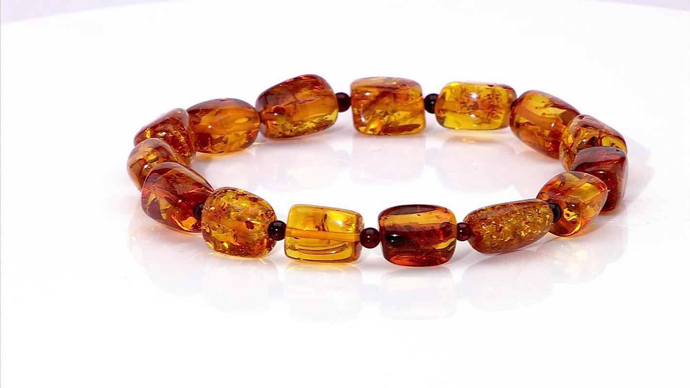 Baltic Amber Nugget Stretch Bracelet