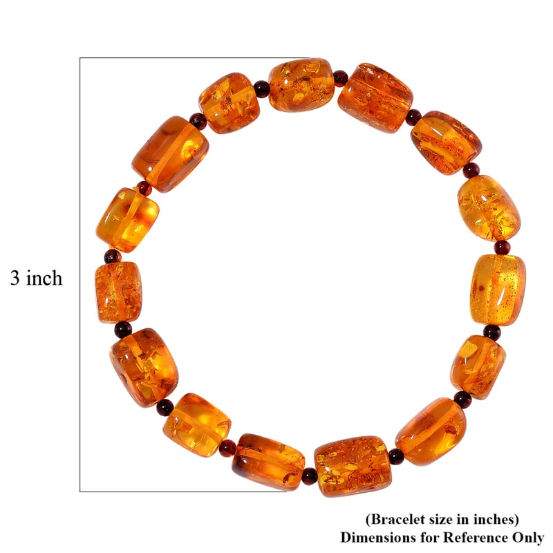 Baltic Amber Nugget Stretch Bracelet