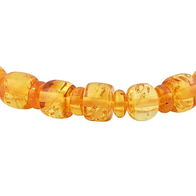 Baltic Amber Fancy Beaded Stretch Bracelet