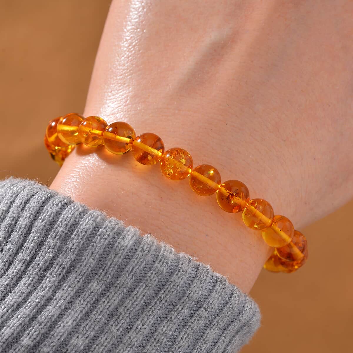 Doorbuster Baltic Amber Beaded Stretch Bracelet image number 1