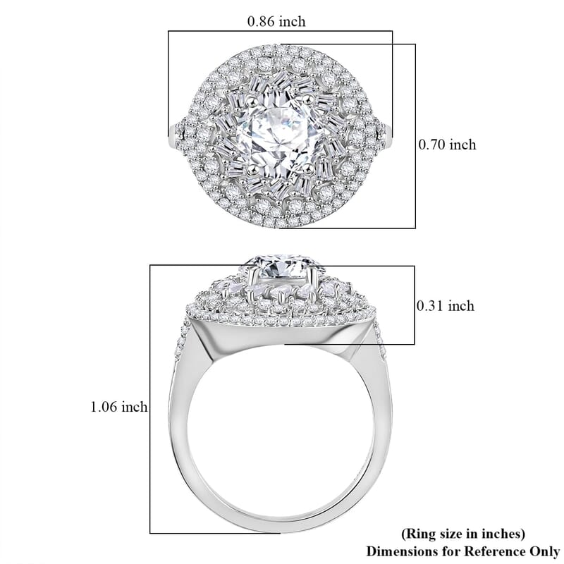 D'Joy Moissanite 3.00 ctw Spiral Galaxy Ring in Rhodium Over Sterling Silver (Size 7.0)