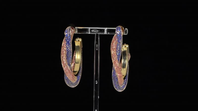Doorbuster Multi Color Austrian Crystal Earring in Goldtone