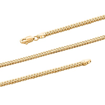 Italian 2.30mm Franco Chain Necklace in 10K Yellow Gold 6.90 Grams 24 Inches