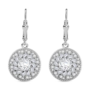 D'Joy Moissanite 2.50 ctw Spiral Galaxy Earrings in Rhodium Over Sterling Silver