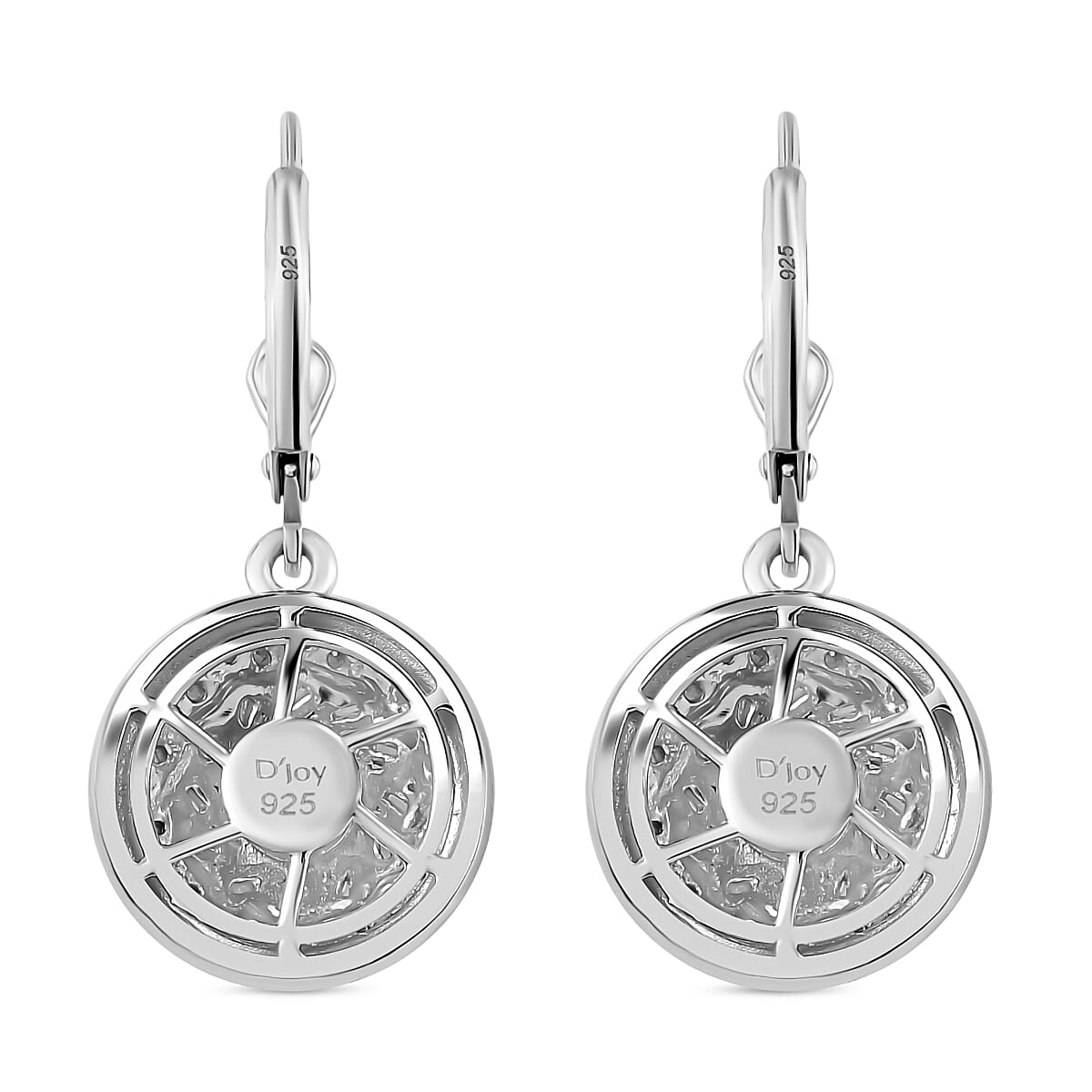 D'Joy Moissanite 2.50 ctw Spiral Galaxy Earrings in Rhodium Over Sterling Silver