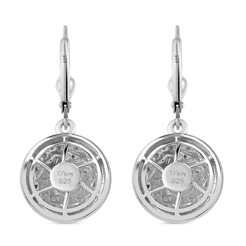 D'Joy Moissanite 2.50 ctw Spiral Galaxy Earrings in Rhodium Over Sterling Silver