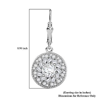 D'Joy Moissanite 2.50 ctw Spiral Galaxy Earrings in Rhodium Over Sterling Silver