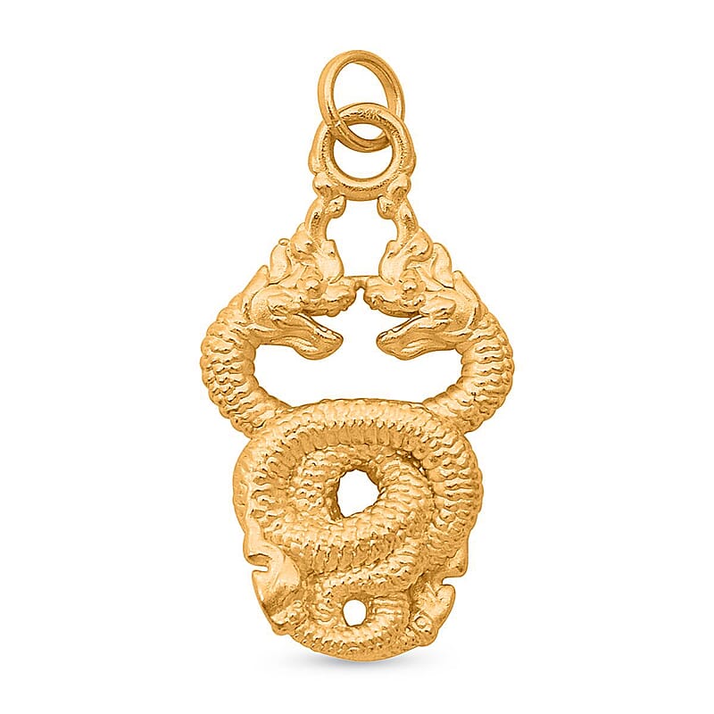 Electroform Double Dragon Pendant in 24K Yellow Gold 1.25 Grams