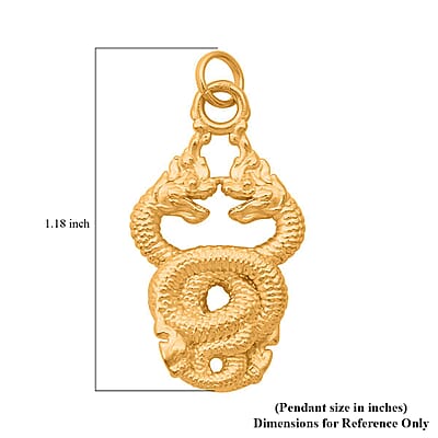 Electroform Double Dragon Pendant in 24K Yellow Gold 1.25 Grams