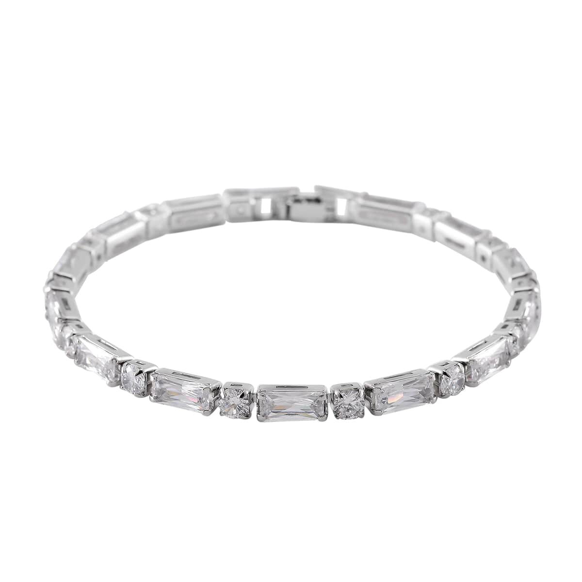 Doorbuster Simulated Diamond 15.00 ctw Tennis Bracelet in Silvertone (7.50 In) image number 0