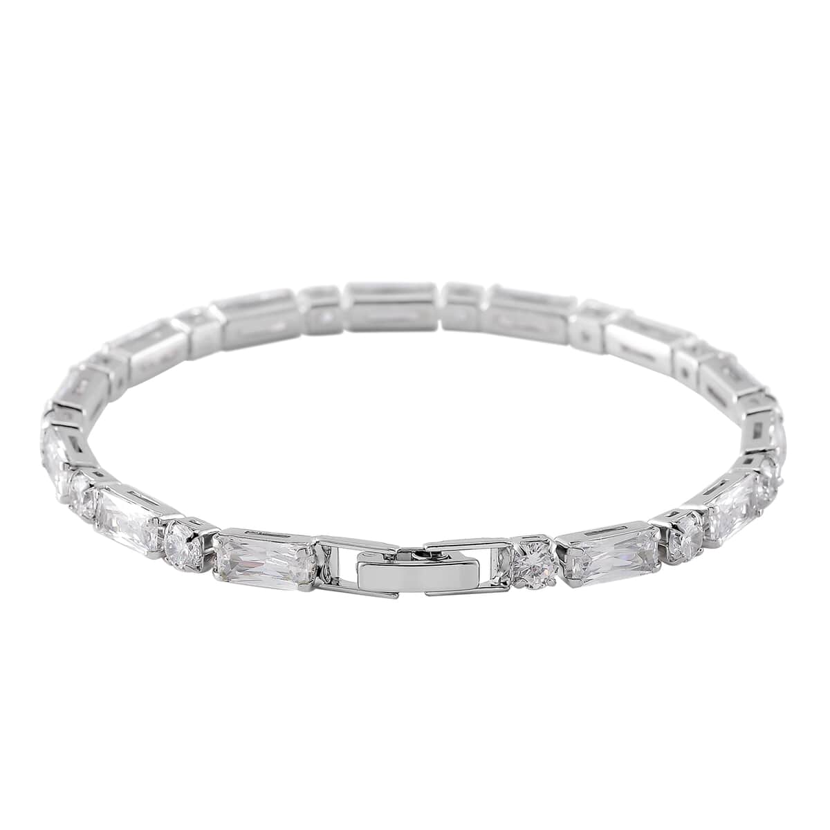 Doorbuster Simulated Diamond 15.00 ctw Tennis Bracelet in Silvertone (7.50 In) image number 2