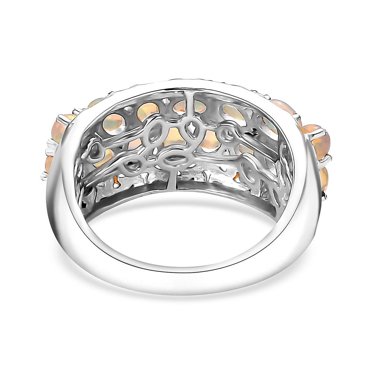 D'Joy Ethiopian Welo Opal 1.50 ctw Aurora Cascade Ring in 18K Vermeil YG and Rhodium Over Sterling Silver (Size 10.0)