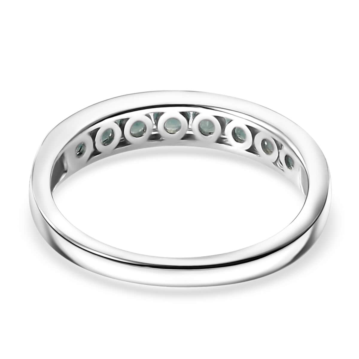 Grandidierite Band Ring in Rhodium Over Sterling Silver (Size 10.0) 0.60 ctw image number 4