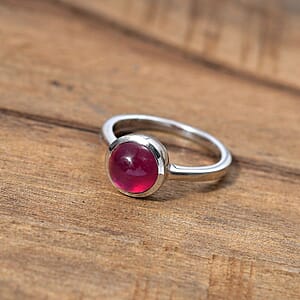 Niassa Ruby (FF) 3.65 ctw Solitaire Ring in Rhodium Over Sterling Silver (Size 10.0)