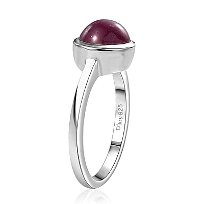 Niassa Ruby (FF) 3.65 ctw Solitaire Ring in Rhodium Over Sterling Silver (Size 10.0)
