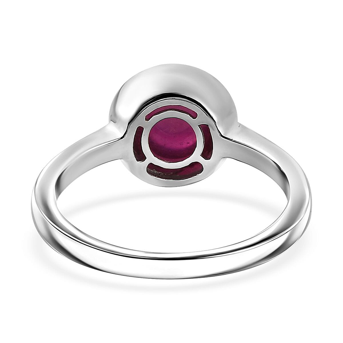 Niassa Ruby (FF) 3.65 ctw Solitaire Ring in Rhodium Over Sterling Silver (Size 10.0)