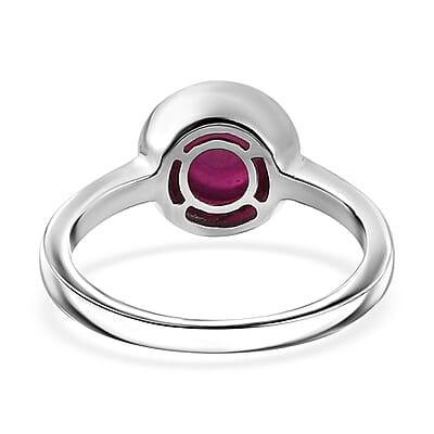 Niassa Ruby (FF) 3.65 ctw Solitaire Ring in Rhodium Over Sterling Silver (Size 10.0)