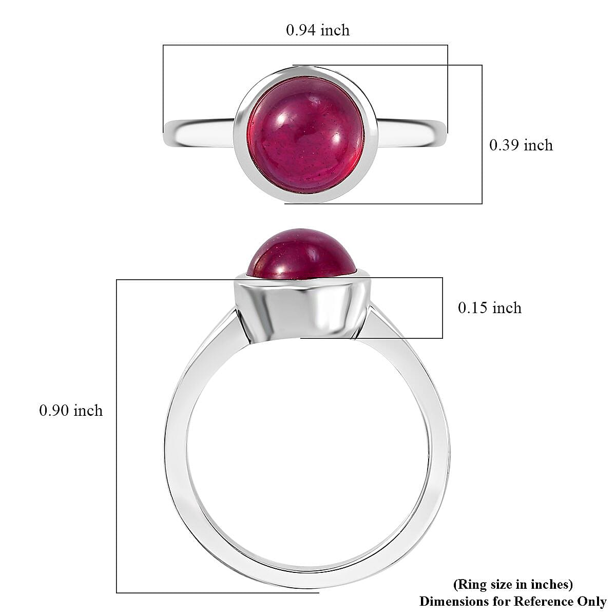 Niassa Ruby (FF) 3.65 ctw Solitaire Ring in Rhodium Over Sterling Silver (Size 10.0)