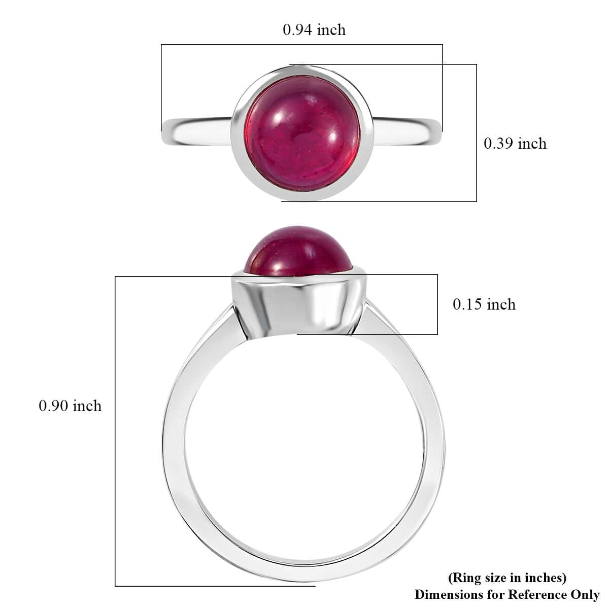 Niassa Ruby (FF) 3.65 ctw Solitaire Ring in Rhodium Over Sterling Silver (Size 10.0) image number 5