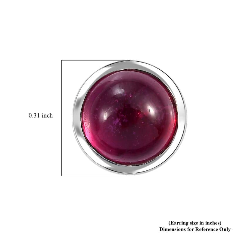 Niassa Ruby (FF) 3.20 ctw Solitaire Stud Earrings in Rhodium Over Sterling Silver