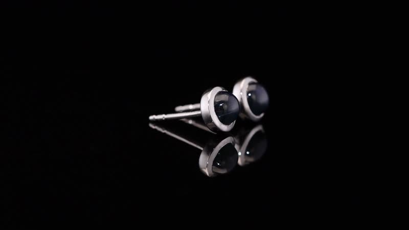 D'Joy Blue Star Sapphire (DF) 1.85 ctw Solitaire Stud Earrings in Rhodium Over Sterling Silver