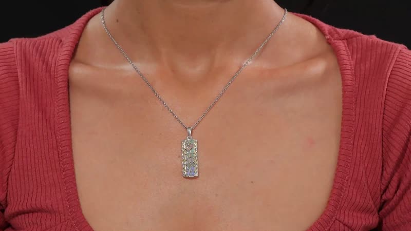 Ethiopian Welo Opal 1.50 ctw Aurora Cascade Pendant without Chain in 18K Vermeil YG and Rhodium Over Sterling Silver